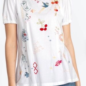 Johnny Was-Cleo Short Puff Sleeve Tee